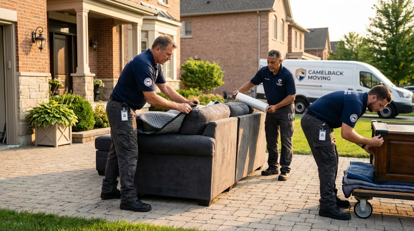 Large estate moving crew wrapping furniture in Winder, GA